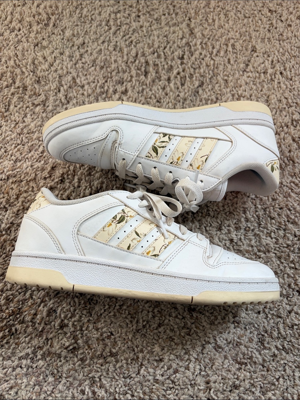 Women’s Adidas Break Start Sneakers with Cream/Floral Accents 8.5